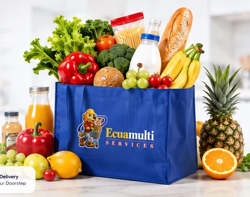 Ecua Multi Services grocery banner illustration